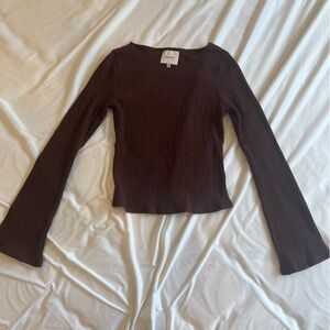 Reformation brown flare sleeve top